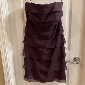 Purple strapless dress